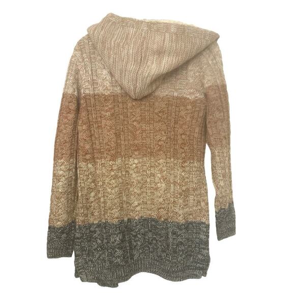 LETY&ME NWT Hooded, Open Front, Sherpa Lined, Cardigan Sweater Jacket Size Med - Picture 5 of 10